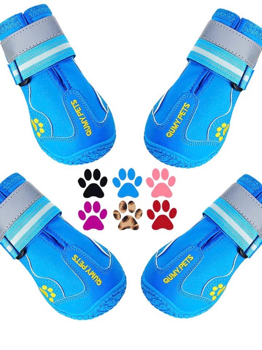 QUMY Dog Shoes for Large Dogs, Medium Dog Boots & Paw Protectors  Blue Size 1